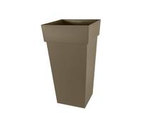 Pot De Fleur Carré Toscane 43 X H.80 Cm - Taupe - Eda Gris