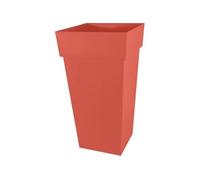 Pot de fleur carré Toscane 98 L 43,3 x 43,3 x 80 cm orange terre battue