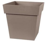 Pot de fleur carré - Toscane - EDA - 32 x 32 x H. 32 cm - Intérieur / Extérieur - 22L - Taupe