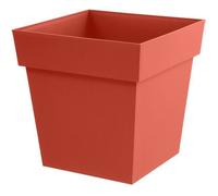 Pot de fleur carré - Toscane - EDA - 39 x 39 x H. 39 cm - Intérieur / Extérieur - 38L - Orange Terre Battue