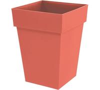 Pot de Fleur Carré Toscane EDA, 40 cm, 51 L, 39 x 39 x H 53 cm, Orange Terre Battue, Anti-UV et Ingélif