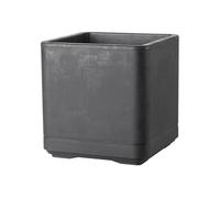 Pot de fleur Cosmo Anthracite cube 38 x 39 cm roulettes réserve d'eau 25,5 L