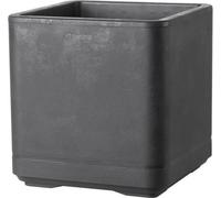 Pot de Fleur Cube Cosmo, 38 x h39 cm, Anthracite, Avec Réserve d'Eau, Sur Roulettes, Matière Recy 25.5L