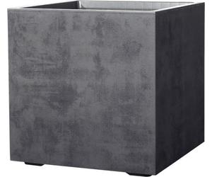 Pot de Fleur Cube Deroma Millennium R, 49 x H49,5 cm, Anthracite, Avec Réserve d'Eau, Sur Roulettes, 80 L