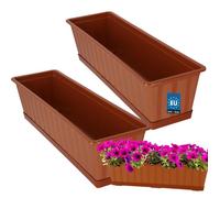 Pot de fleur extérieur - KOTARBAU - 60 x 18 x 14 cm - PVC - Terre cuite - Rectangulaire