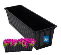 KOTARBAU® Pot de Fleur Exterieur - Jardinières Exterieur - PVC - 60 x 18 x 14 cm - Anthracite - Jardinière Balcon - Rectangulaire - avec Soucoupe - Bac à Fleurs