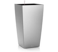 Lechuza Pot de fleurs d'intérieur Premium Cubico Réserve d'eau intégrée Argent 40 x 40 x 75 cm