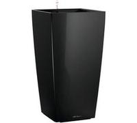 Lechuza – Pot de fleurs Premium Cubico 40 – Réserve d'eau – Noir brillant 40×40×75 cm