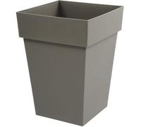 Pot de fleur mi-haut Carré 40 cm - EDA - Toscane - 51 L - 39 x 39 x H. 53 cm - Taupe