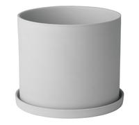 Pot de fleur NONA S 15 cm, gris clair, porcelaine, Blomus