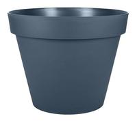 EDA Pot de fleur Toscane rond Ø 30 x H 24 cm 10 L Bleu Jean Plastique recyclé Intérieur/Extérieur