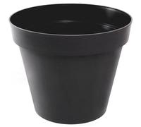 Pot de fleur Rond - Ø 30 cm - EDA - Toscane - 10 L - Intérieur/Extérieur - Ø 30 x H.24 cm - Gris Anthracite