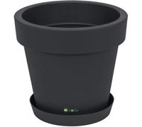Pot De Fleur Rond Cache Pot 13,5 X 12 Cm En Plastique Anthracite Pot De Plantes Pot D'intérieur Et D'extérieur Multicolore