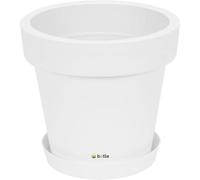 Pot De Fleur Rond Cache Pot 35 X 32 Cm En Plastique Blanc Pot De Plantes Pot D'intérieur Et D'extérieur Multicolore