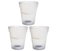 Pot de fleur solaire à LED pot de fleur pot de fleur lumineux Eclairage solaire pour pot de fleur, blanc satiné, LED à piles, H 19,5 cm, lot de 3