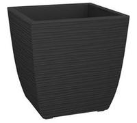 Pot de fleur Stone Diva carré avec bac amovible 43,5 x 44,2 cm- Eda Noir G