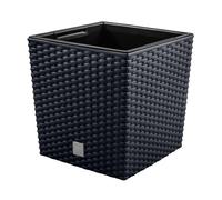 Pot de fleurs 35L anthracite 32x32x33cm en polyrotin