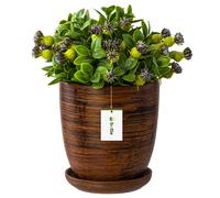 Pot de fleurs à fleurs avec soucoupe ronde 6 tailles et 12 couleurs céramique