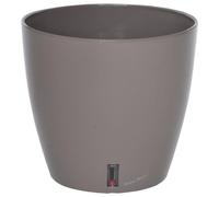 Pot de fleurs à réserve d'eau Hydrosystem Eva New Rond D30cm - H27,5cm - 14,5L - Taupe - Fabrication Française