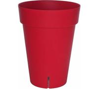 Pot de fleurs à réserve d'eau Hydrosystem Loft Haut Rond D39cm - H52cm - 37L - Rouge - Fabrication Française