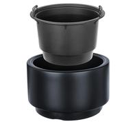 Pot de fleurs avec insert, couvercle en plastique et support - Plastique - 47 x 30 cm - Anthracite