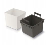 Prosperplast Pot de fleurs 2 en 1 avec seau intérieur – plastique 24 x 24 x 23,5 cm Blanc