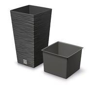 Pot de fleurs avec reserve d´eau 20x20x38cm anthracite - FURU