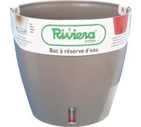 Pot de fleurs avec réserve d'eau EVA NEW ROND, Ø 35 x H 33 cm, 24,5L, Taupe