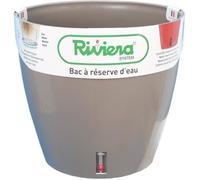 Pot de fleurs avec réserve d'eau - RIVIERA - EVA NEW ROND - Ø 35 x H 33 cm - 24,5L - Taupe