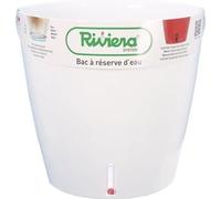 Pot de fleurs avec réserve d'eau RIVIERA EVA NEW Rond, Ø 35 x H 33 cm, Blanc