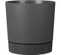 Pot de fleurs avec réserve Garden ID Lino, Ø 29 cm, 14 L, H 29 cm, Gris métallique