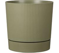 Scheurich LINO+, jardinière en plastique, couleur : vert mousse, 47 cm de diamètre, 46 cm de hauteur, 56 l de capacité.