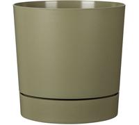 GARDEN ID Pot de fleurs avec réserve d'eau Plano, rond, Ø 29 cm, 14 L, H 29 cm, Vert mousse