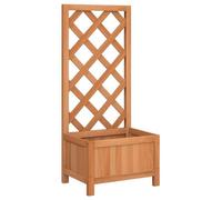 Pot de fleurs avec treillis grimpant - Jardinière en bois massif de pin - Avec support pour plantes grimpantes - 40 x 30 x 90 cm - Marron