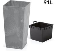 Pot de fleurs style Béton Anthracite 91 Litres Bac à fleur Cache pot Jardinière Terrasse Jardin Salon Entrée Intérieur Extérieur