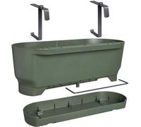 Pot de fleurs balconnière Elho Greenville Easy Balcony, 52 cm, 21.2 x 52 x 19.4 cm, Vert feuille, Polypropylène régénéré