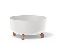 Pot de fleurs bas 14,3L avec pieds amovibles et insert 380 mm, Blanc