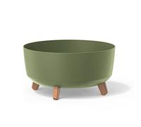 Pot de fleurs bas 14,3L avec pieds amovibles et insert 380 mm, vert