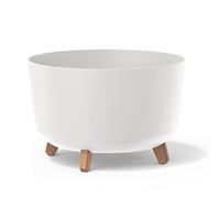 Pot de fleurs bas 21,5L avec pieds amovibles et insert 390 mm, Blanc