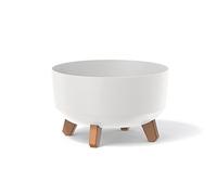 Prosperplast Pot de fleurs bas 6,8L avec pieds amovibles et insert 285 mm Blanc