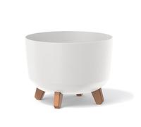 Prosperplast Pot de fleurs bas 9,8 L avec pieds amovibles et insert 290 mm Blanc
