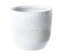 Pot de Fleurs Blanc Cassé en Fibres d'Argile Rond Cache-Pot 35 x 35 x 33 cm Fter