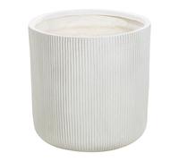 Pot de Fleurs Blanc Cassé en Fibres d'Argile Rond Cache-Pot 45 x 45 x 45 cm