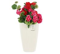 Pot De Fleurs - Blanc - H 60 Cm - Carré - Plastique - Résistant Aux Intempéries Multicolore