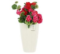 Pot De Fleurs - Blanc - H 60 Cm - Carré - Plastique - Résistant Aux Intempéries Multicolore