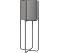 Pot de fleurs Blomus KENA, avec support, en acier revêtu par poudre, couleur gris acier, référence 66018