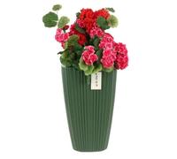Jardinière haute insert carré H 60cm vert rainures élégant