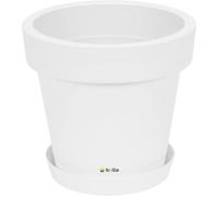 Pot de fleurs - BOTLE - Rond - Plastique blanc - 30 x 27 cm - Intérieur et extérieur