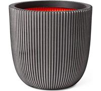 Pot de fleurs boule CAPI EUROPE GROOVE NL, 43x41 cm, Anthracite, Polyéthylène Recyclé, Isolant