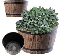 Pot de fleurs/cache-pot - Pot en plastique - Ø 23 cm - Taille moyenne - Intérieur/extérieur - Marron